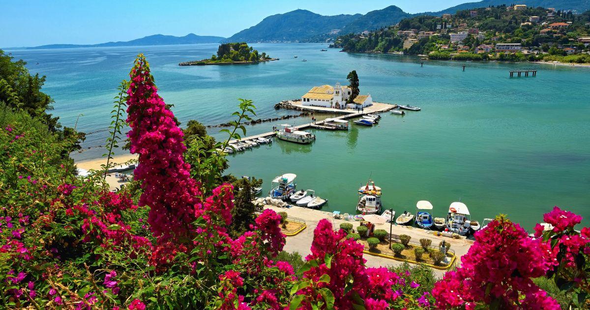 Beautiful,Vlacherna,Monastery,And,Mouse,Island.(pontikonisi),Corfu,-,Kerkyra.,Greece