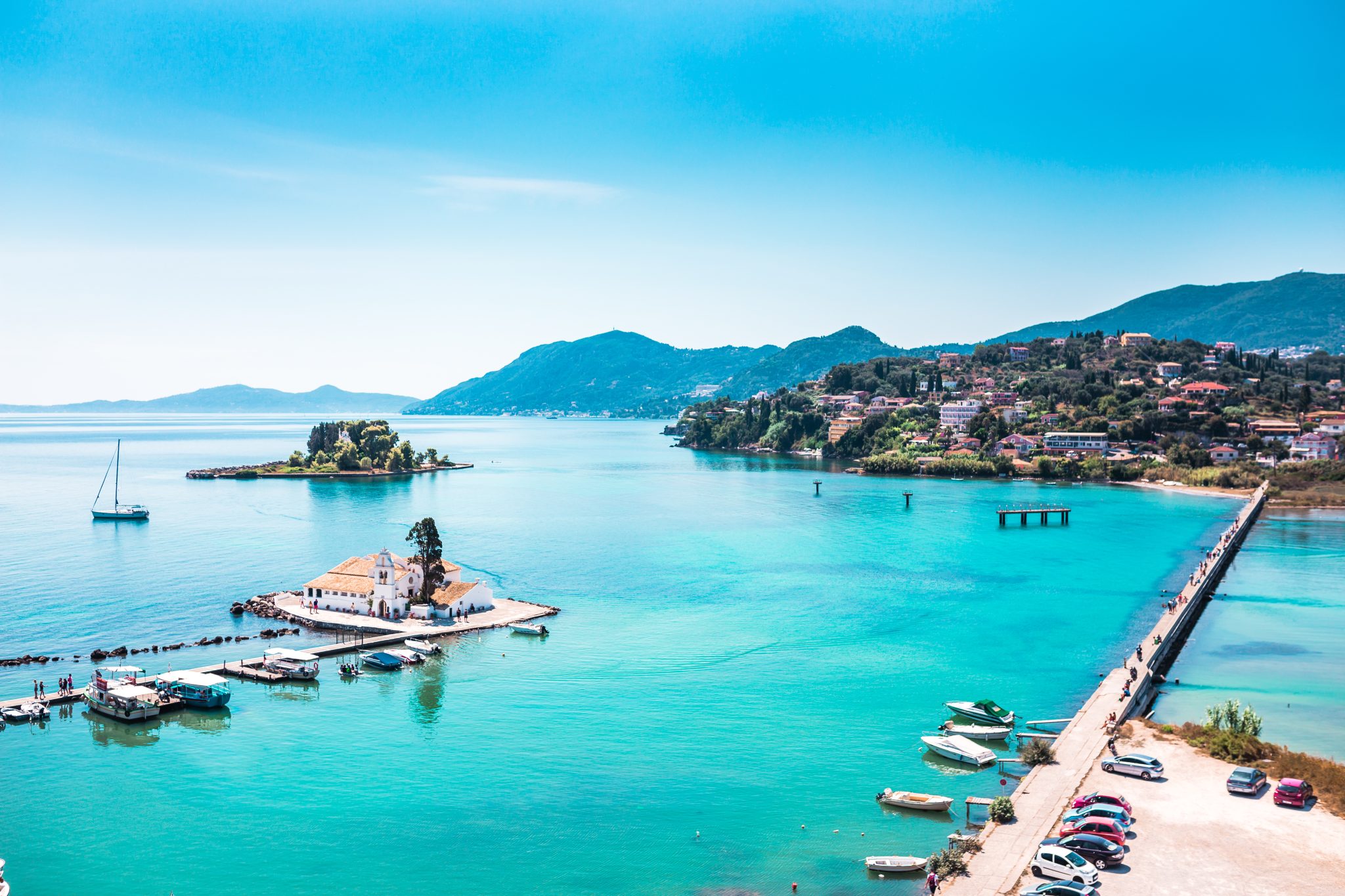 Vlacherna,Monastery,And,Pontikonisi,Island,,Kanoni,,Corfu,Island,,Greece